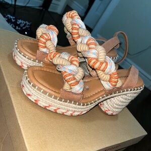 Lucky Brand Jewelly Espridille Platform Sandal Size 7 women’s